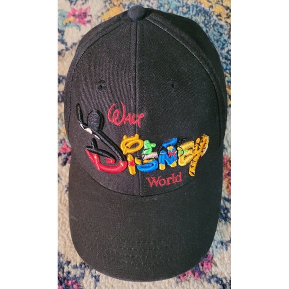Walt Disney World Baseball Cap 3D Characters Spell Out Black Snapback Hat Adult - Picture 2 of 9
